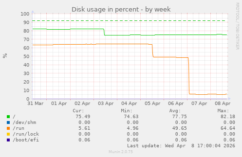 Disk usage in percent